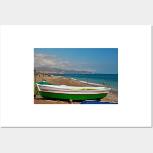 Fishing Boat Penoncillo Beach Torrox Costa Spain Posters and Art